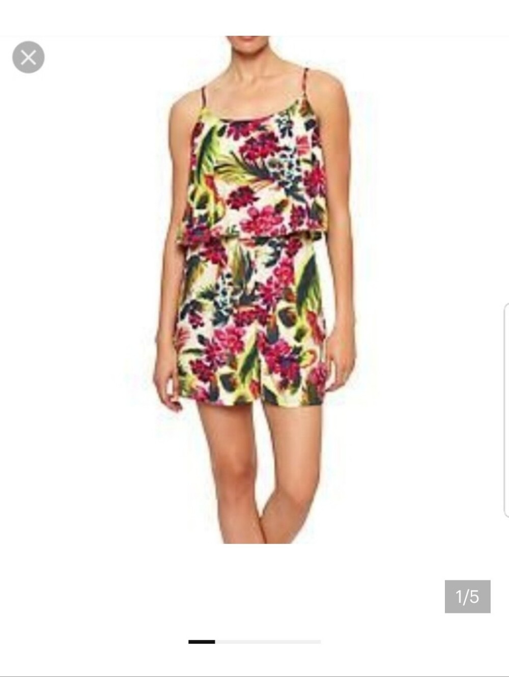 NWT GAP Floral Print Romper in Cream, Pink & Green